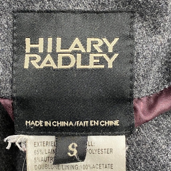SOLD-Hilary Radley Gray Wool Blend Quilted Down Puffer Jacket Women's Size S - Picture 3 of 13